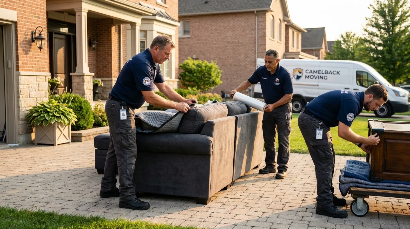 Large estate moving crew wrapping furniture in Mammoth, AZ