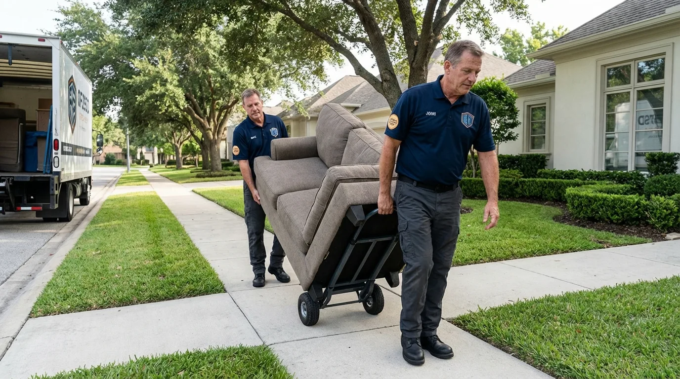 Local residential moving crew loading furniture in Mammoth, AZ